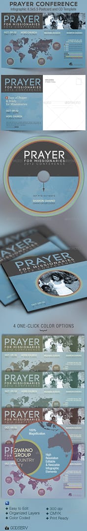 Prayer Conference Church Flyer and CD Template