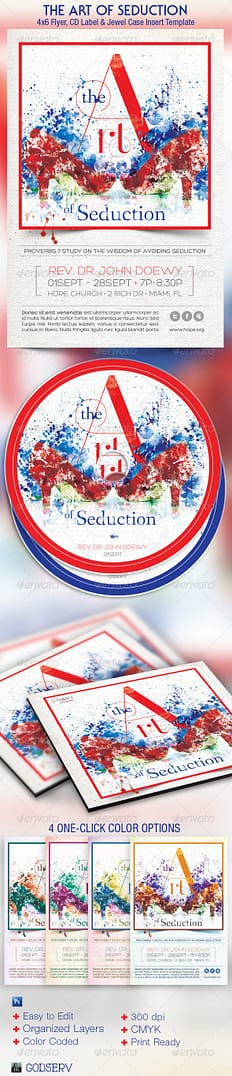 The Art of Seduction Church Flyer and CD Template