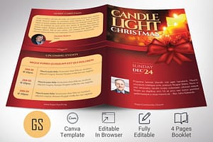 Candlelight Christmas Program Canva Template
