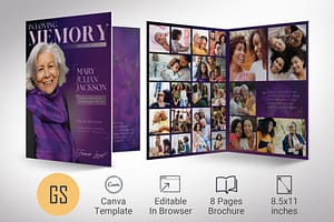 Magazine-Style Funeral Program Canva Template