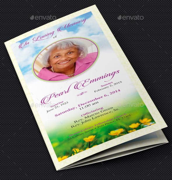 Memories Tri-fold Funeral Program Template