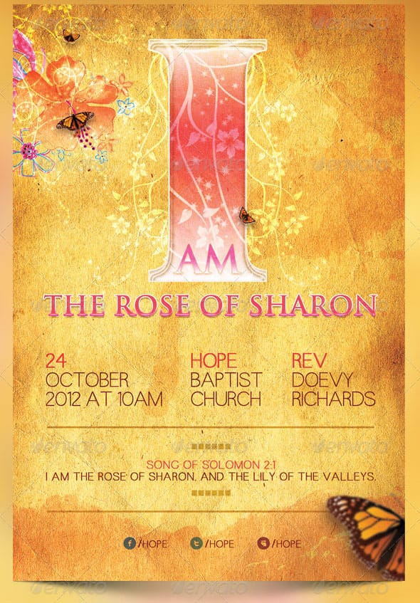 I Am The Rose of Sharon Church Flyer Template