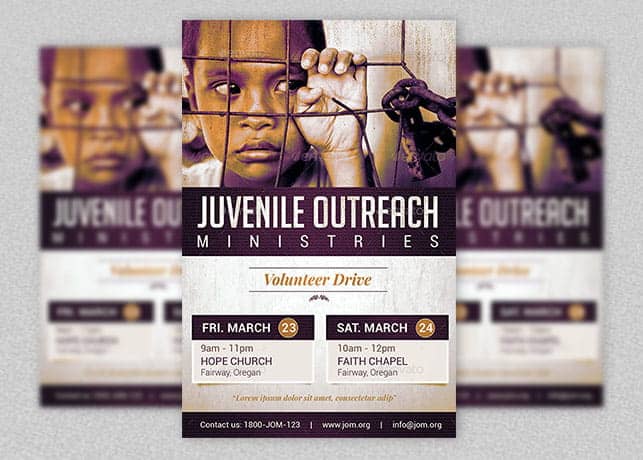 Juvenile Outreach Church Flyer Template