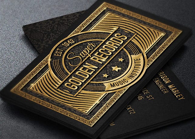 Gold Decorated Business Card Template