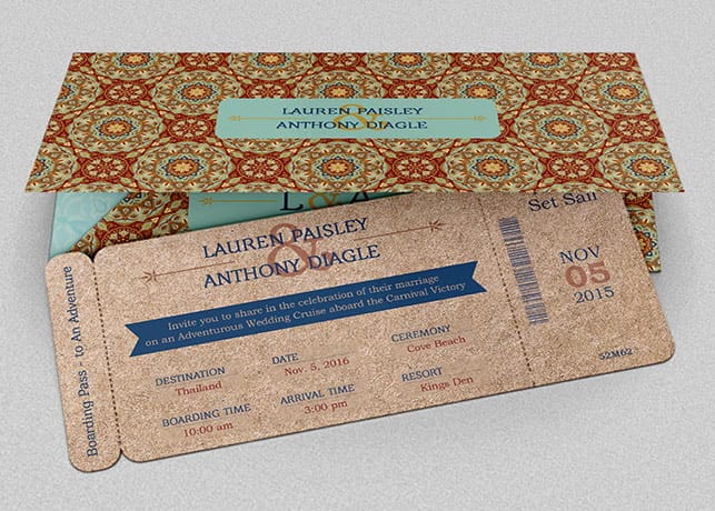Wedding Adventure Boarding Pass Invitation Template