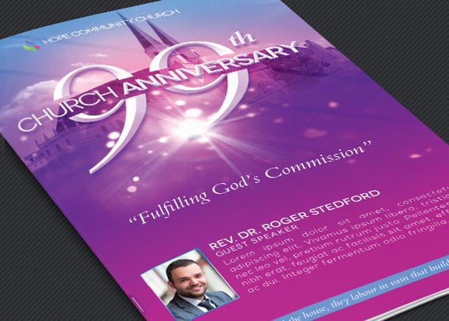 Church Celebration Bulletin Template