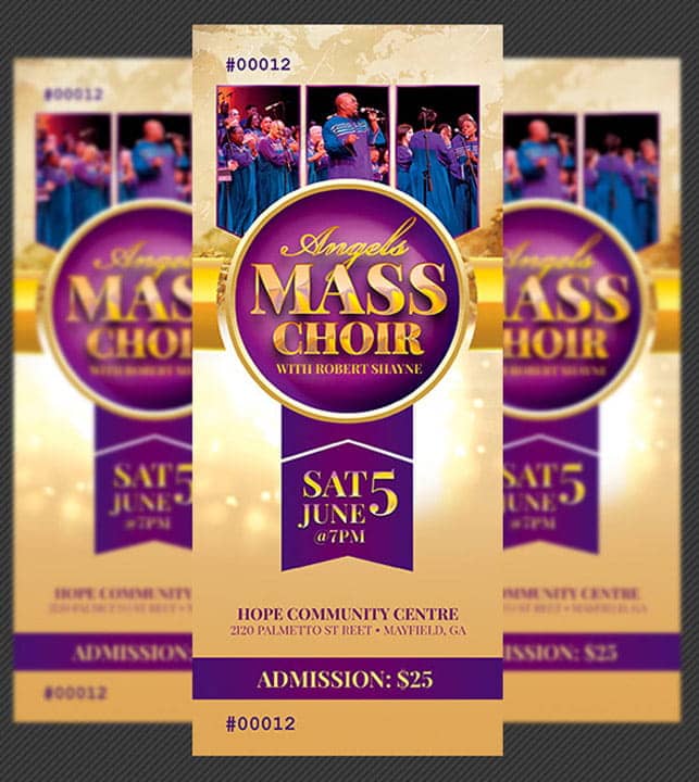 Mass Choir Concert Ticket Template