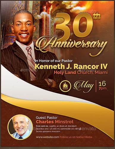 Pastor Anniversary Church Flyer